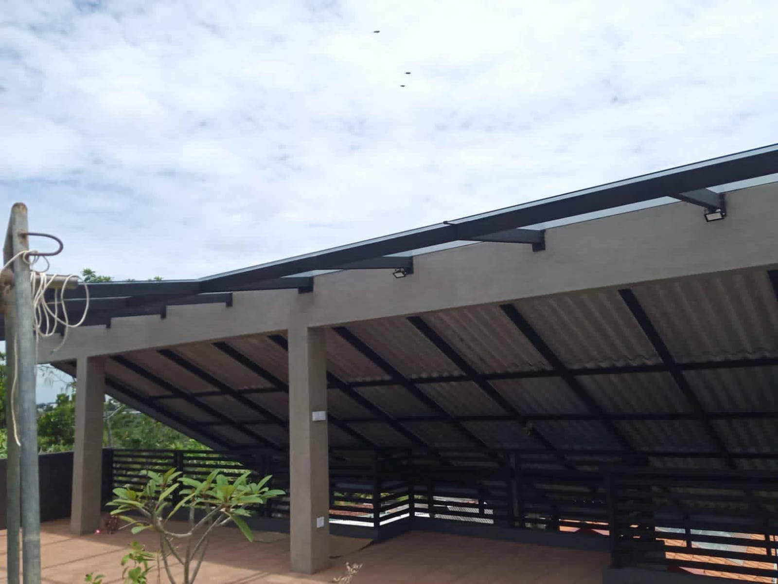 Metal iron roofing installation project